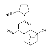 1-[N-formyl-N-(3-hydroxy-1-adamantyl)aminoacetyl]pyrrolidine-2-nitrile结构式
