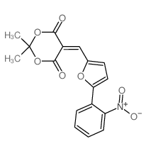 1,3-Dioxane-4,6-dione, 2,2-dimethyl-5-[[5-(2-nitrophenyl)-2-furanyl]methylene]- (en)结构式