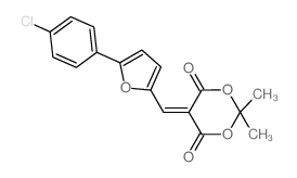 1,3-Dioxane-4,6-dione, 5-[[5-(4-chlorophenyl)-2-furanyl]methylene]-2,2-dimethyl- (en)结构式