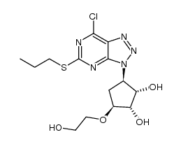 (1S,2S,3R,5S)-3-(7-chloro-5-(propylthio)-3H-[1,2,3]triazolo[4,5-d]pyrimidin-3-yl)-5-(2-hydroxyethoxy)cyclopentane-1 ,2-diol结构式