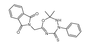 2-((2,2-dimethyl-4-phenyl-5-thioxo-2,3,4,5-tetrahydro-1,3,4,6-oxatriazepin-7-yl)methyl)isoindoline-1,3-dione结构式