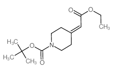 叔丁基 4-(2-乙氧基-2-氧代亚乙基)哌啶-1-羧酸结构式