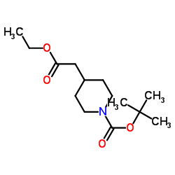 1-Boc-4-哌啶甲酸乙酯结构式