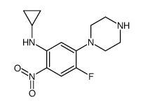 N-cyclopropyl-4-fluoro-2-nitro-5-piperazin-1-ylaniline结构式