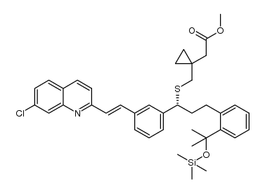 (1-{(R)-1-{3-[(E)-2-(7-chloro-quinolin-2-yl)vinyl]phenyl}-3-[2-(1-methyl-1-trimethylsilanyloxyethyl)phenyl]propylsulfanylmethyl}cyclopropyl)acetic acid methyl ester结构式