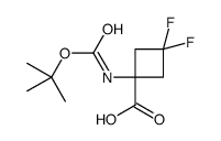 1-{[((叔丁氧基)羰基]氨基} -3,3-二氟环丁烷-1-羧酸结构式