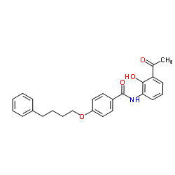3-[4-(4-苯基丁氧基)苯甲酰基氨基]-2-羟基苯乙酮结构式