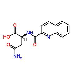 N-(2-喹啉基羰基)-L-天冬氨酰胺结构式