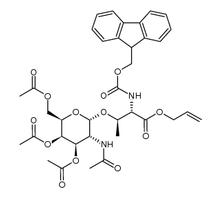Fmoc-[D-GalNAc(OAc)3(α1-O)]Thr-O-Allyl结构式