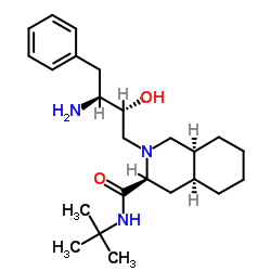 (3S,4a,8aS)-2-[(2R,3S)-3-氨基-2-羟基-4-苯基丁基]-N-叔丁基十氢异喹啉-3-甲酰胺结构式