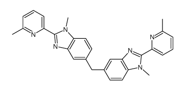 1-methyl-5-[[1-methyl-2-(6-methylpyridin-2-yl)benzimidazol-5-yl]methyl]-2-(6-methylpyridin-2-yl)benzimidazole结构式