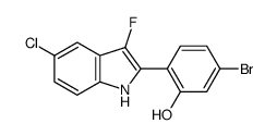 5-Bromo-2-(5-chloro-3-fluoro-1H-indol-2-yl)phenol结构式