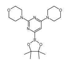4,4'-[6-(4,4,5,5-tetramethyl-1,3,2-dioxaborolan-2-yl)pyrimidine-2,4-diyl]di[morpholine]结构式