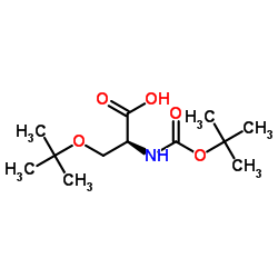 N-叔丁氧羰基-O-叔丁基-L-丝氨酸结构式