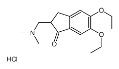 5,6-Diethoxy-2-((dimethylamino)methyl)-2,3-dihydro-1H-inden-1-one hydr ochloride结构式