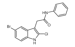 2-(5-bromo-2-chloro-1H-indol-3-yl)-N-phenylacetamide结构式