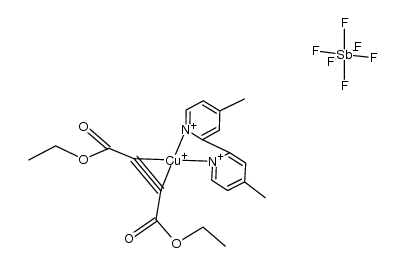 (4,4'-dimethyl-2,2'-bipyridine)(diethyl acetylenedicarboxylate)copper(I) hexafluoroantimonate结构式