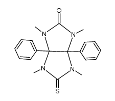 1,3,4,6-tetramethyl-3a,6a-diphenyl-5-thioxohexahydroimidazo[4,5-d]imidazol-2(1H)-one结构式