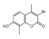 3-bromo-7-hydroxy-8-iodo-4-methylchromen-2-one结构式