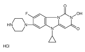 5-cyclopropyl-8-fluoro-2-hydroxy-7-piperazin-1-ylpyrimido[1,6-a]benzimidazole-1,3-dione,hydrochloride结构式