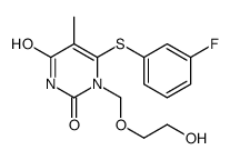 6-(3-fluorophenyl)sulfanyl-1-(2-hydroxyethoxymethyl)-5-methylpyrimidine-2,4-dione结构式