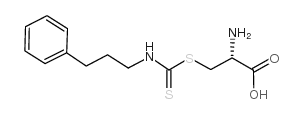 S-[N-(3-苯丙基)氨基硫羰基]-L-半胱氨酸结构式
