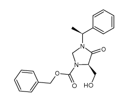 (1'S,5R)-1-(benzyloxycarbonyl)-3-(1'-phenyleth-1'-yl)-5-(hydroxymethyl)imidazolidin-4-one结构式