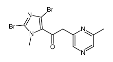 1-(2,5-dibromo-3-methylimidazol-4-yl)-2-(6-methylpyrazin-2-yl)ethanone结构式