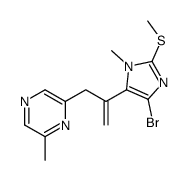 2-[2-(5-bromo-3-methyl-2-methylsulfanylimidazol-4-yl)prop-2-enyl]-6-methylpyrazine结构式
