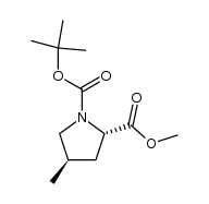 (2S,4R)-N-tert-butoxycarbonyl-4-methylproline methyl ester结构式