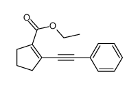 ethyl 2-(2-phenylethynyl)cyclopentene-1-carboxylate结构式