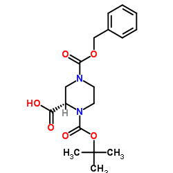 (S)-N-1-Boc-N-4-Cbz-2-哌嗪甲酸结构式