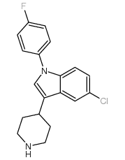 5-氯-1-(4-氟苯基)-3-吡啶-4-基-1H-吲哚结构式