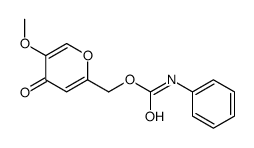 (5-methoxy-4-oxopyran-2-yl)methyl N-phenylcarbamate结构式