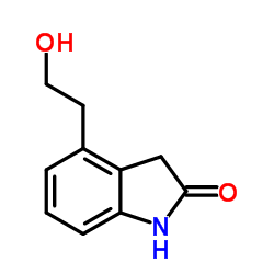 1,3-二氢-4-(2-羟乙基)-2H-吲哚-2-酮结构式