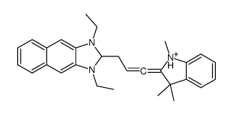 1,3-diethyl-2-(3-(1,3-dihydro-1,3,3-trimethyl-2H-indol-2-ylidene)-1-propenyl)-1H-naphth(2,3-d)imidazolium结构式