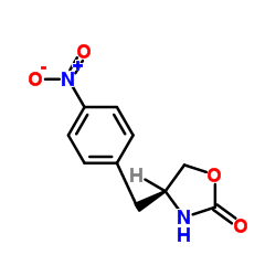 (S)-4-[(4-硝基苯基)甲基]-2-恶唑烷酮结构式