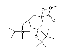 methyl (3S,5S)-3,5-bis[[tert-butyl(dimethyl)silyl]oxy]-1-hydroxycyclohexane-1-carboxylate结构式