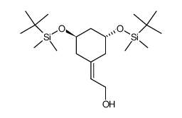 [(3R,5R)-3,5-bis-(tert-butyldimethylsilanyloxy)cyclohexylidene]-ethanol结构式