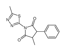 3-methyl-1-(5-methyl-1,3,4-thiadiazol-2-yl)-4-phenylpyrrolidine-2,5-dione结构式