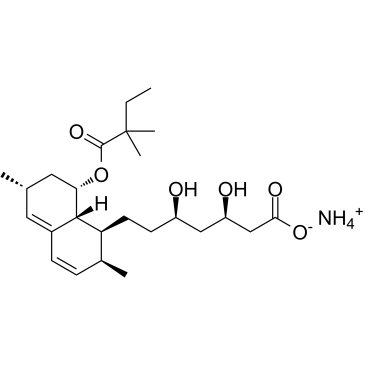 (3R,5R)-7-[(1S,2S,6R,8S,8aR)-8-(2,2-二甲基丁酰氧基)-1,2,6,7,8,8a-六氢-2,6-二甲基-1-萘基]-3,5-二羟基庚酸铵结构式
