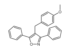 3,5-diphenyl-4-[(4-methoxyphenyl)methyl]isoxazole结构式