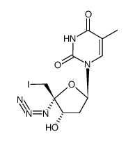 1-((2R,4S,5S)-5-azido-4-hydroxy-5-(iodomethyl)tetrahydrofuran-2-yl)-5-methylpyrimidine-2,4(1H,3H)-dione结构式