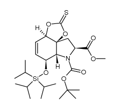 (3aS,5S,6aR,7S,9aR)-6-tert-butyl 5-methyl 2-thioxo-7-((triisopropylsilyl)oxy)-4,5,6a,7-tetrahydro-[1,3]dioxolo[4,5-d]indole-5,6(9aH)-dicarboxylate结构式