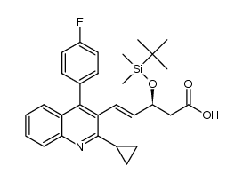 (S,E)-3-((tert-butyldimethylsilyl)oxy)-5-(2-cyclopropyl-4-(4-fluorophenyl)quinolin-3-yl)pent-4-enoic acid结构式
