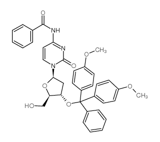 N-苯甲酰基-3’-O-(4,4’-二甲氧基三苯甲基)-2’-脱氧胞啶结构式