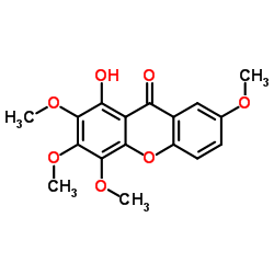 1-羟基-2,3,4,7-四甲氧基呫吨酮结构式