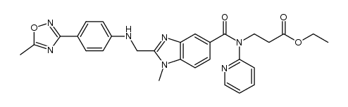 ethyl {[1-methyl-2-({[4-(5-methyl-1,2,4-oxadiazol-3-yl)phenyl]amino}methyl)-1H-benzimidazol-5-yl]carbonyl}-N-(pyridine-2-yl)-β-alaninate结构式