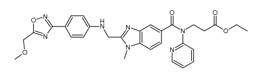ethyl N-{[1-methyl-2-({[4-(5-methoxymethyl-1,2,4-oxadiazol-3-yl)phenyl]amino}methyl)-1H-benzimidazol-5-yl]carbonyl}-N-(pyridin-2-yl)-β-alaninate结构式