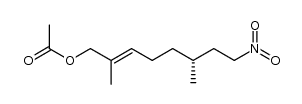 (+)-(6R)-(2E)-1-acetoxy-8-nitro-2,6-dimethyloct-2-ene结构式